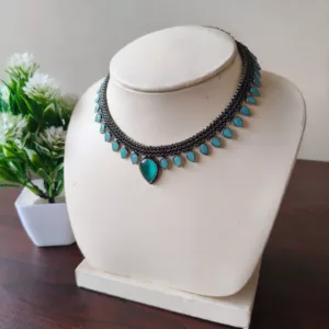 Tanvy Turquoise Necklace with Teardrop Stones