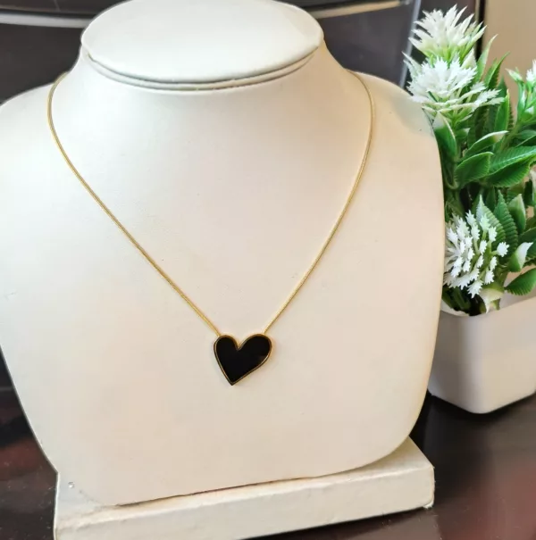 Tanvy Stylish Black Heart 🖤 Necklace ✨ - Image 2