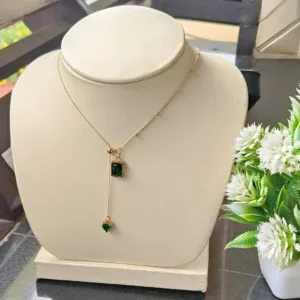 Tanvy Stainless steel Emarald Stone Necklace ✨