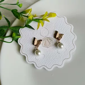 Butterfly Pearl Drop Studs