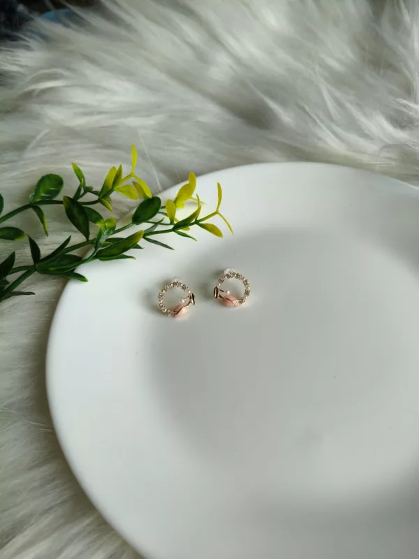Rose gold Pearl Stones Studded Earrings 🎉 - Image 2