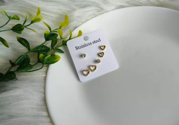 Heart Studs Combo