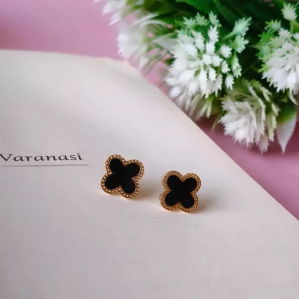 Tanvy Black Clover Studs - Image 2