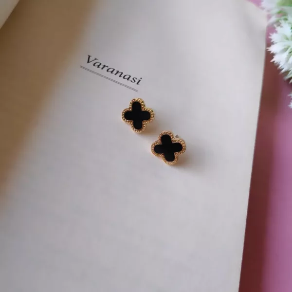 Tanvy Black Clover Studs