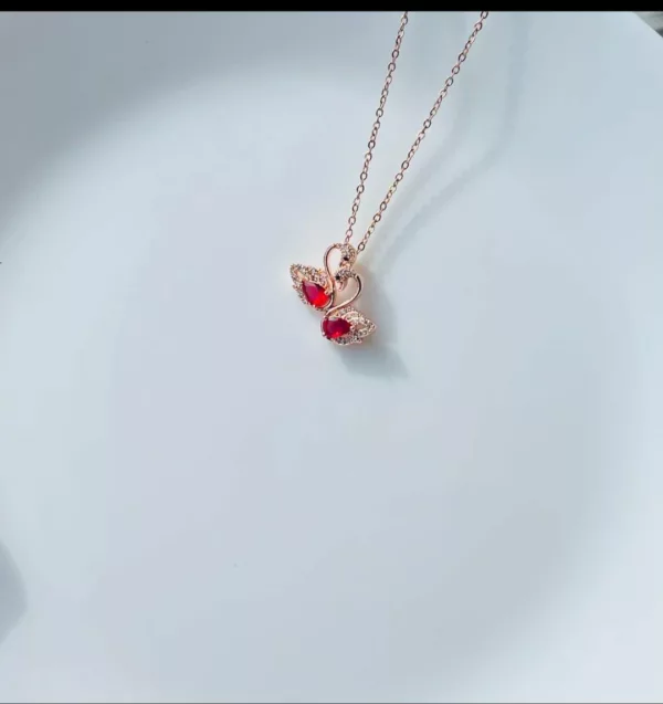 Tanvy Crystal Swan Pendant Necklace