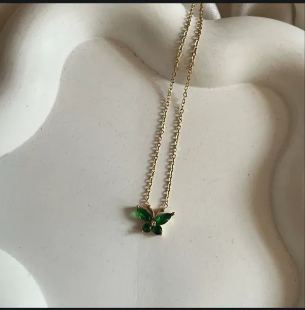 Tanvy Crystal Butterfly Pendant Necklace ✨