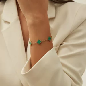 Tanvy Green Clover Leaf 🍀 Bracelet ✨