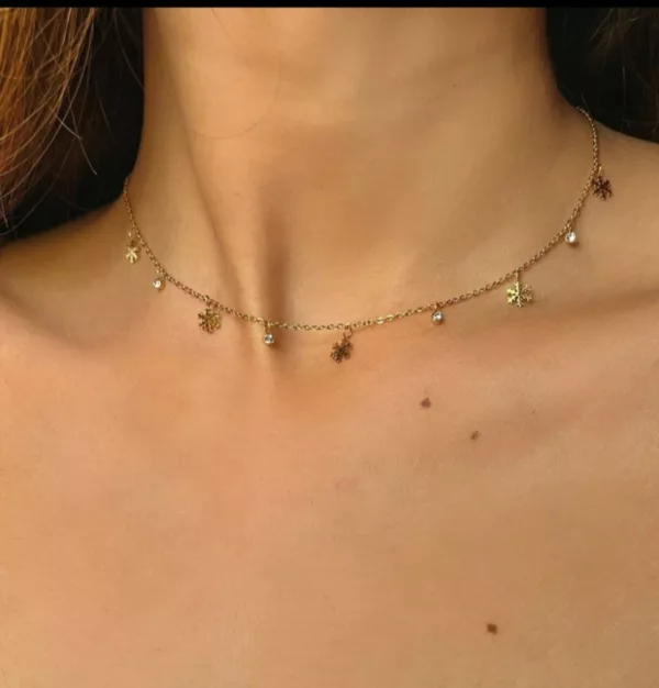 Tanvy Snowflake Diamond Necklace ✨