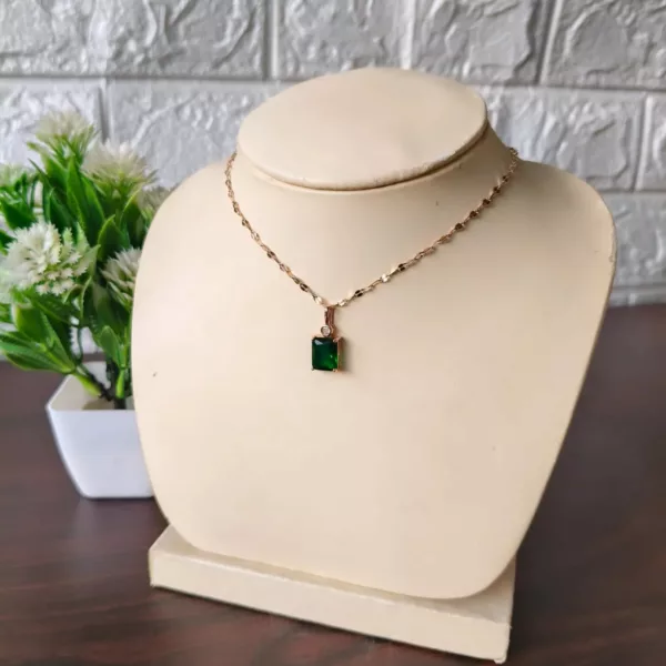 Tanvy Emarald Stone Pendant Necklace ✨ - Image 2