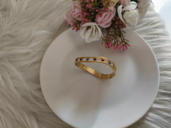 Tanvy Multi colour Stone Bangle - Image 3